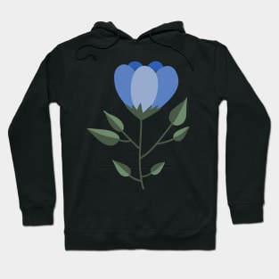 Single Blue Flower Hoodie